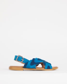 Joe Browns Blue Comfort Suede Plait Sandals- Extra Wide Fit (EEE)