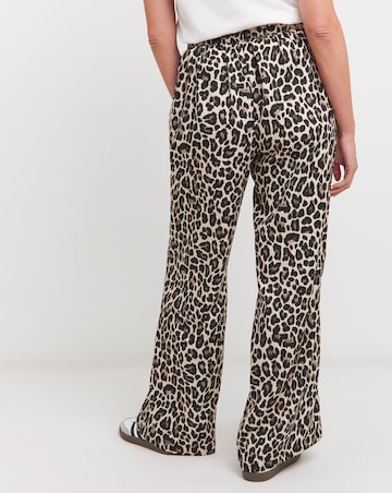 Animal Herringbone Wide Leg Pull On Trouser