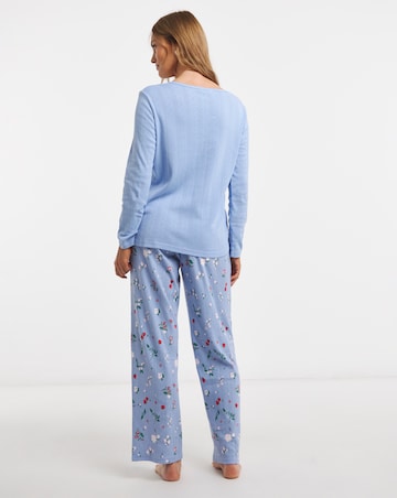 Pretty Secrets Henley Top Pointelle Pyjama Set