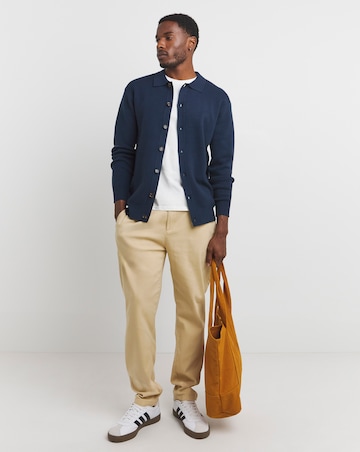 Navy Soft Touch Collared Cardigan