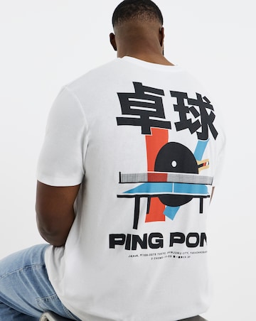 Jack & Jones Ping Pong Back Graphic T-Shirt - White