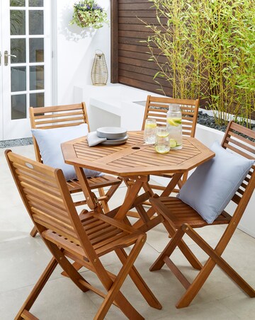 Charles Bentley Wooden Octagonal Table with 4 Chairs
