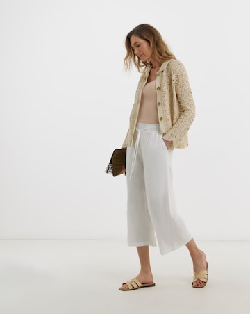 Linen Mix Wide Leg Culotte