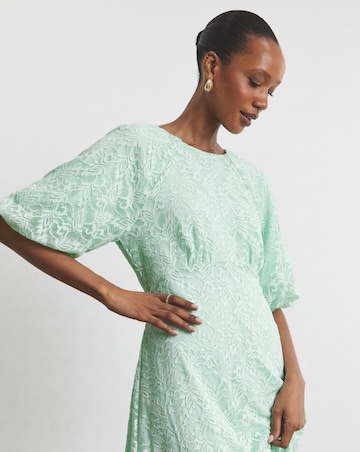 Joanna Hope Lace Dress With Puff Sleeves