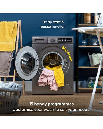 Russell Hobbs 8KG/1400RPM Washing Machine - Anthracite
