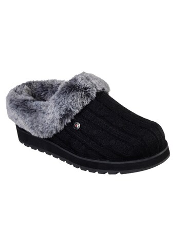 Skechers Ice Angel Knitted Mule Slippers Wide Fit