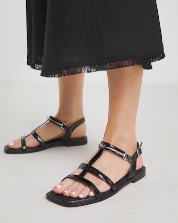Dauphin Strappy Flat Sandals - Extra Wide Fit (EEE)