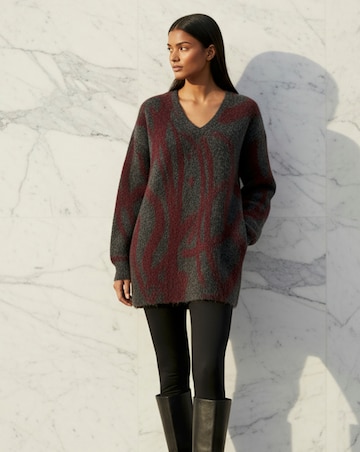 Religion V-Neck Knit Tunic Jumper