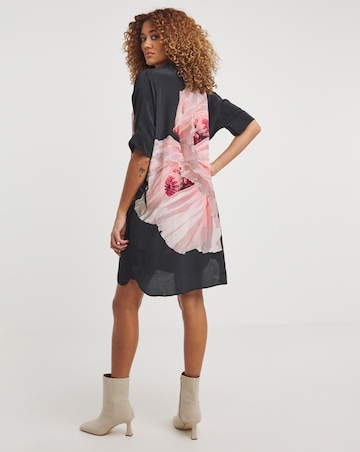 Religion Hidden Pink Floral Drawstring Waist Tunic