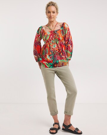 Multi Print Strap Detail Top