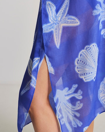 MAGISCULPT Tie Front Kaftan Shell Print