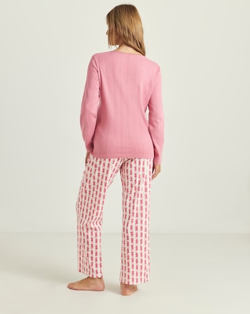 Pretty Secrets Henley Top Heart Pointelle Pyjama Set