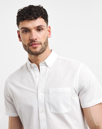Short Sleeve Button Down Pique
