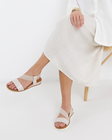 Spritzer Asymmetric Low Wedge Sandals - Wide Fit (E)