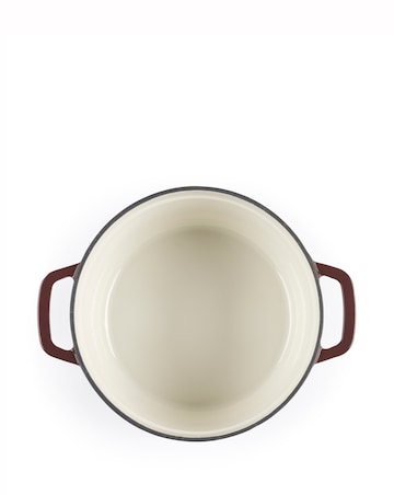 Salter 24cm Cast Iron Casserole Dish Red