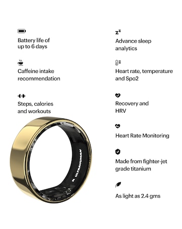 Ultrahuman Ring AIR Bluetooth Smart Ring - Air Gold - Size 10