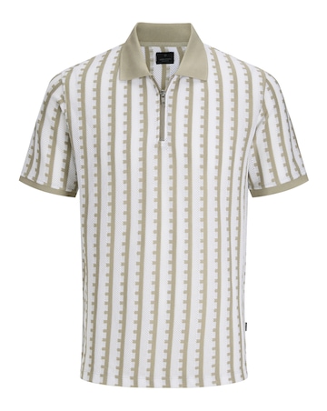 Jack & Jones Premium 1/4 Zip Polo - Sage Multi