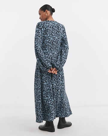 Textured Jersey Front Seam Maxi Dress