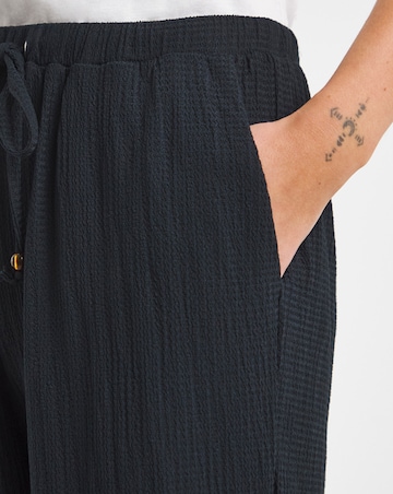 Crinkle Jersey Wide Leg Pull On Trouser