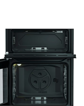 Hotpoint HDG6GDCB1 60cm Gas Double Cooker with Glass Lid - Black