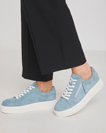 Quincy Side Zip Leather Trainer - Extra Wide Fit (EEE)