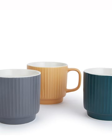 Waterside Set of 6 Ribbed Mugs