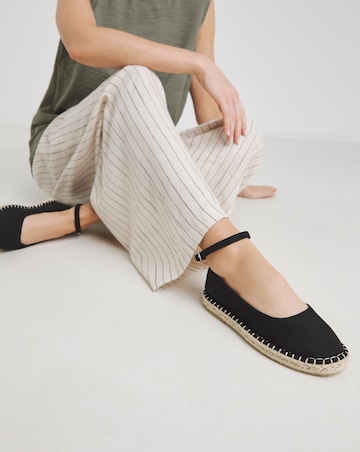 Daphne Espadrille Ballerina With Ankle Strap - Wide Fit (E)
