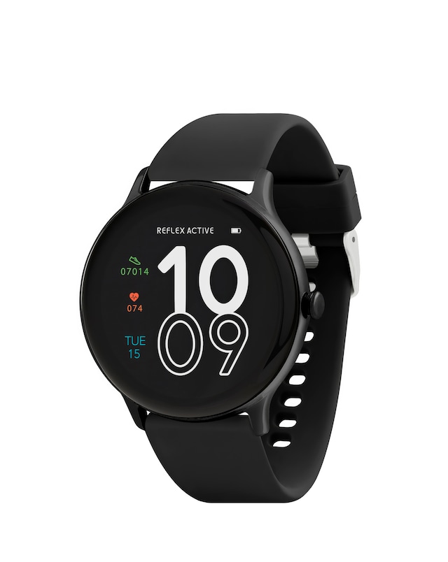 Reflex Active Series 22 Silicone Calling Strap Watch - Black