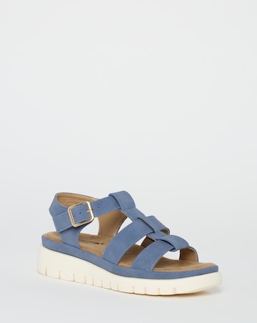 Cushion Walk Black Flatform Fisherman Sandals - Wide Fit (E)