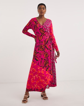 Joe Browns Pink Robyn Wrap Jersey Maxi Dress