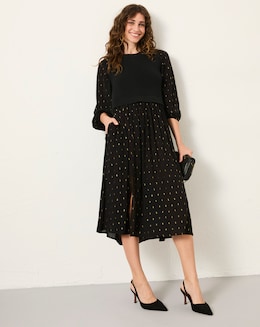 FatFace Laura 2in1 Metallic Dress