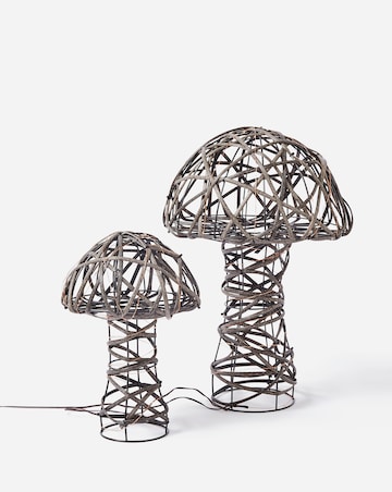 2 Mains Powered Lit Mushrooms
