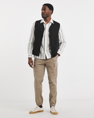 Long Sleeve Linen Blend Stripe Shirt