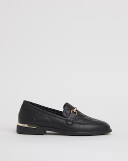 Cushion Walk Black Quilted Loafers -Extra Wide Fit (EEE)