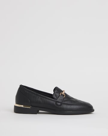 Cushion Walk Black Quilted Loafers -Extra Wide Fit (EEE)