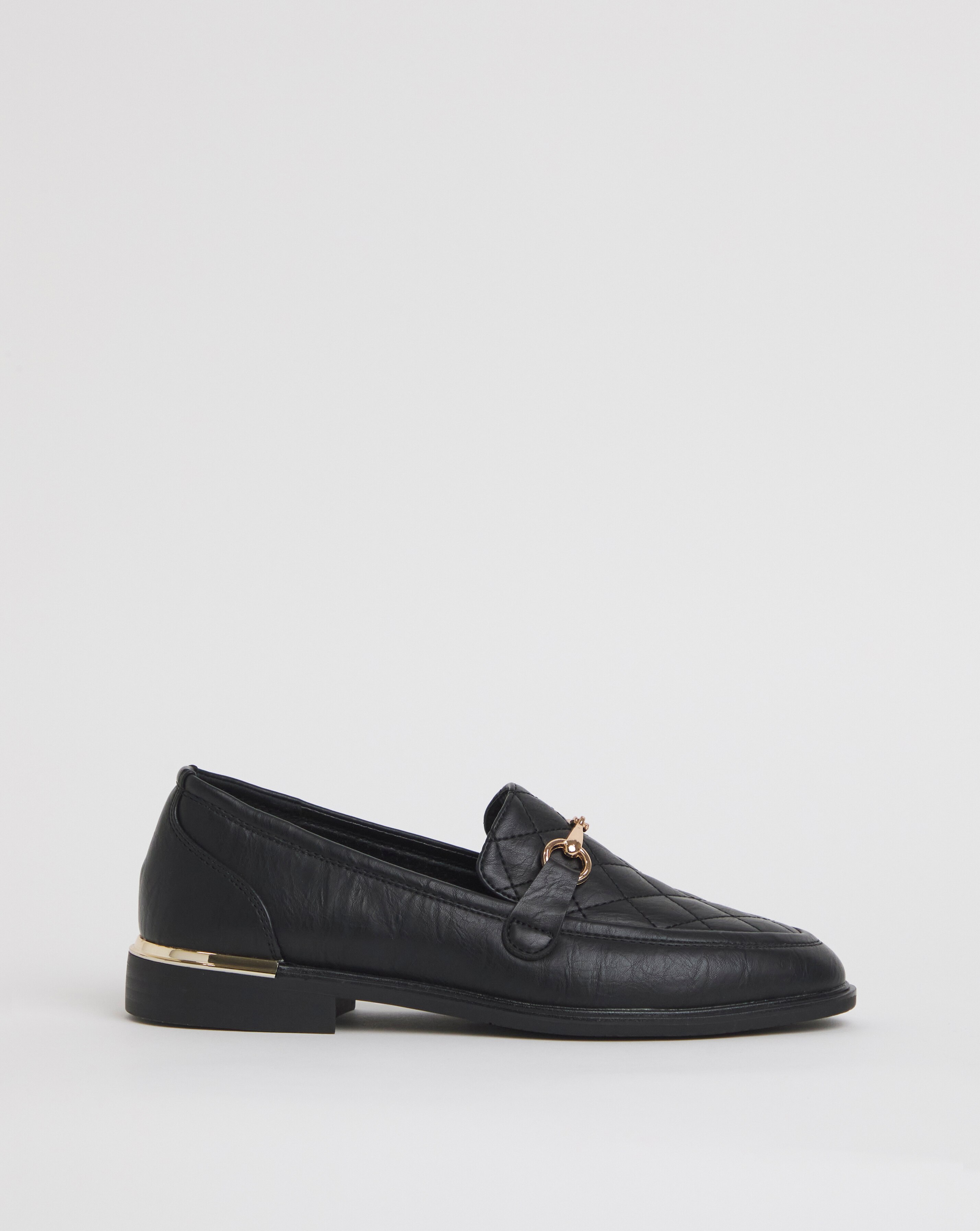 Cushion Walk Black Quilted Loafers -Wide Fit (E)