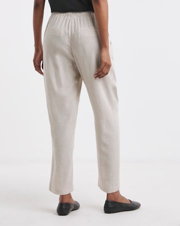 Stone Linen Mix Tapered Trouser