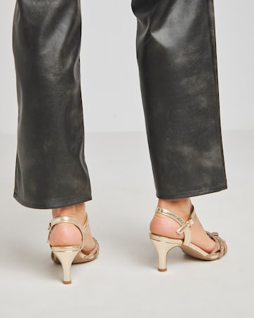 Kimberley Diamante Knot Detail Kitten Heel Sandal - Extra Wide Fit (EEE)