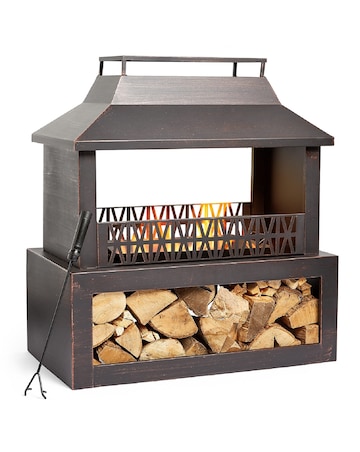 VonHaus Outdoor Garden Fireplace Fire Pit