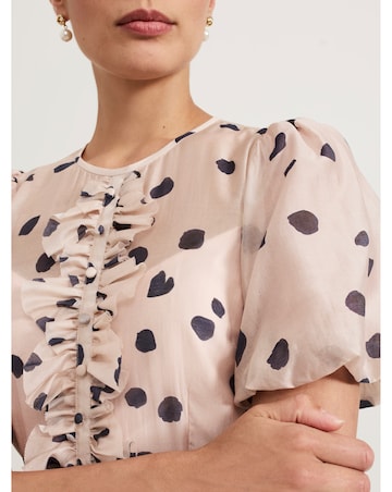 Phase Eight Nicola Spot Ruffle Midi Dress