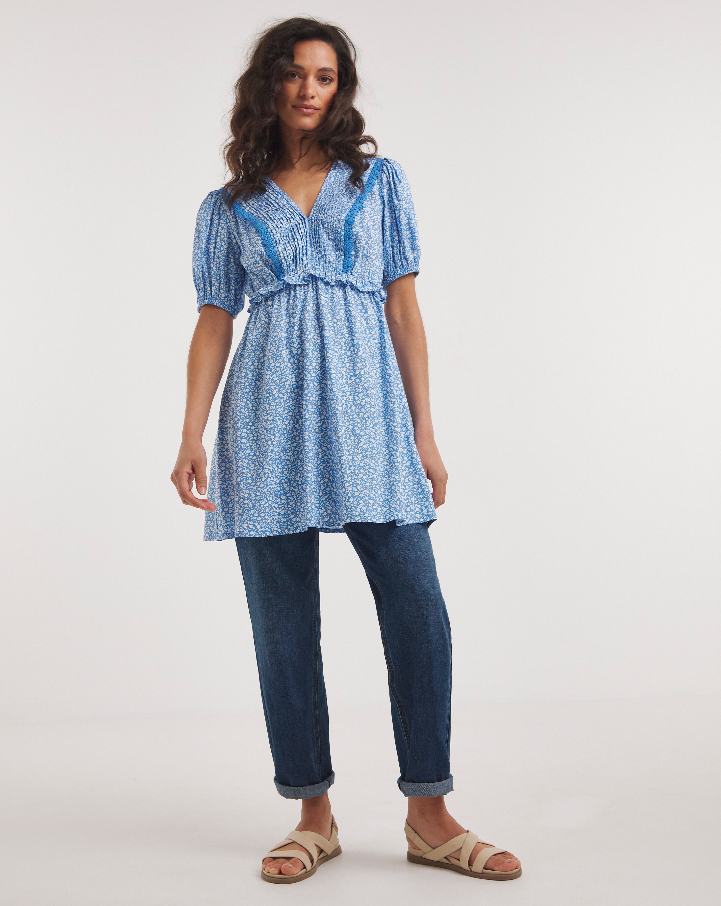 Joe Browns Lace Trim Ditsy Top