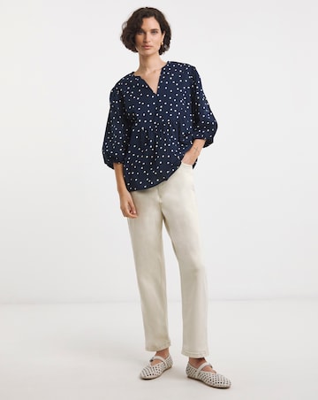 V Neck Puff Sleeve Top