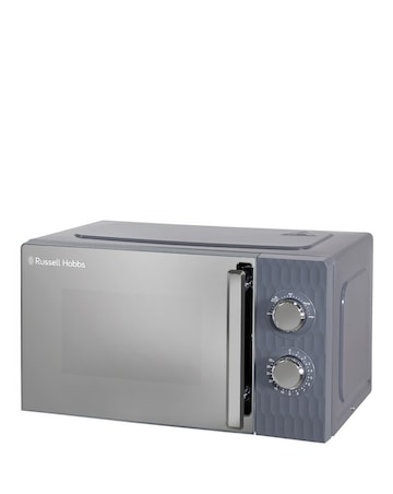 Russell Hobbs Grey Honeycomb Bundle - Kettle, 4 Slice Toaster & Microwave
