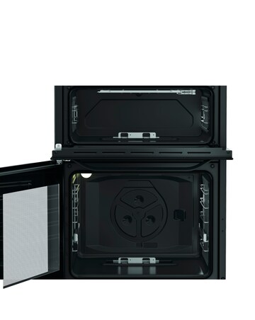 Hotpoint HDG6GDC2TWB1 60cm Gas Double Cooker with Glass Lid - Black + Install
