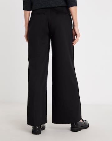 Black Tailored Jersey Wide Leg Trousers