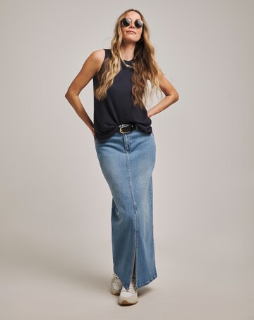 Anthology Navy Linen Crew Neck Tank