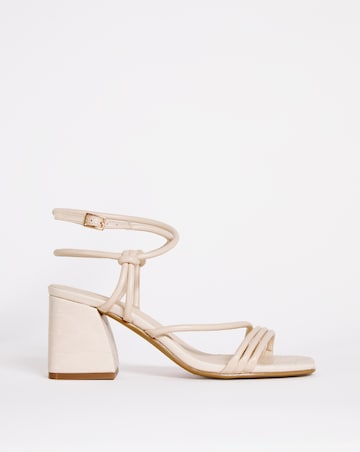 Tensey Strappy Ankle Block Heeled Sandals Ex Wide Fit