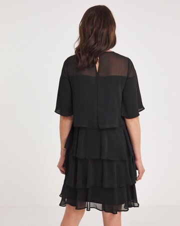 Joanna Hope Black Tiered Shift Dress