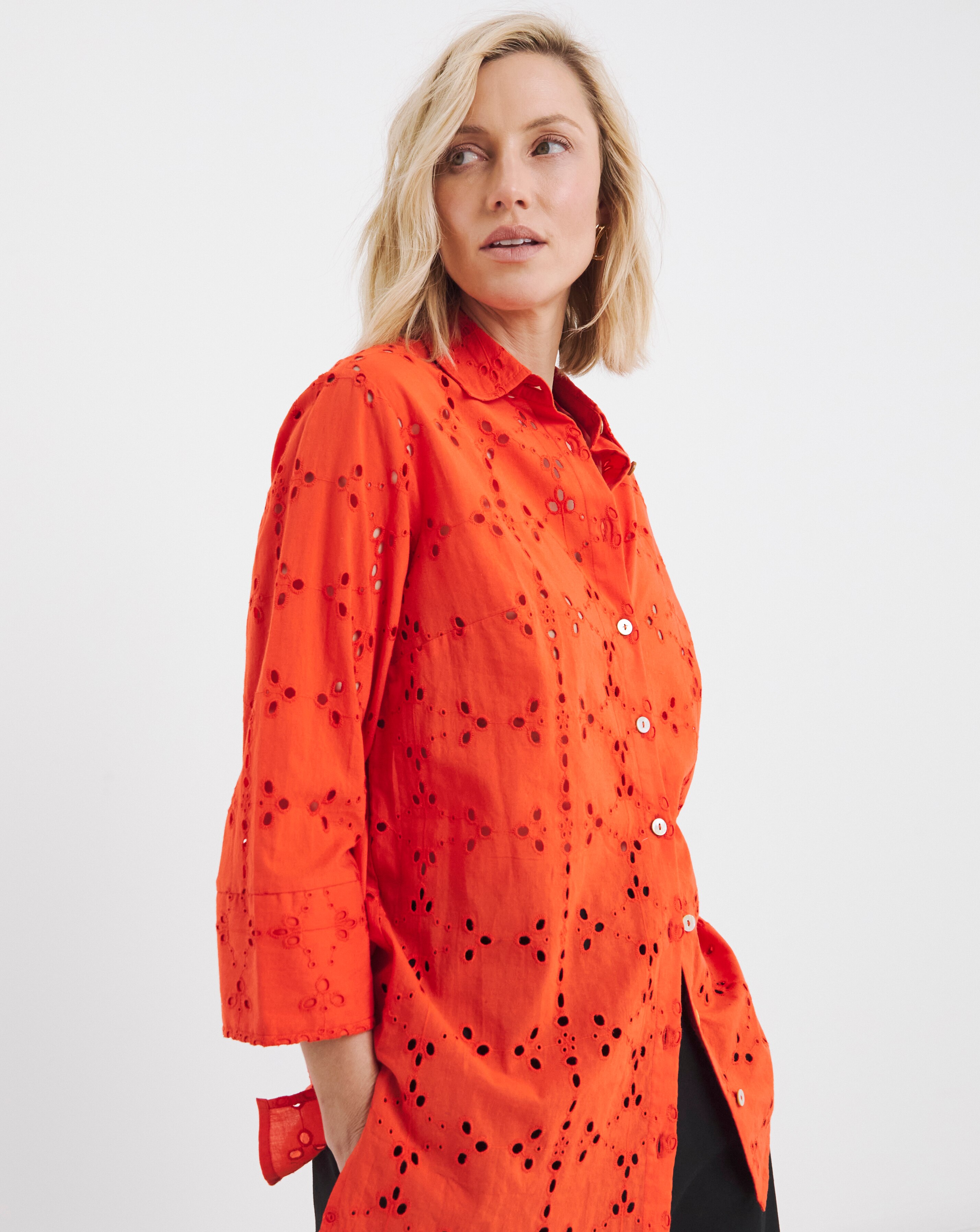 Pure Cotton Broderie Shirt