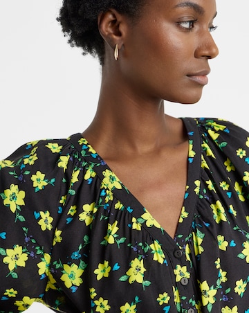 Collarless Button Through Blouse